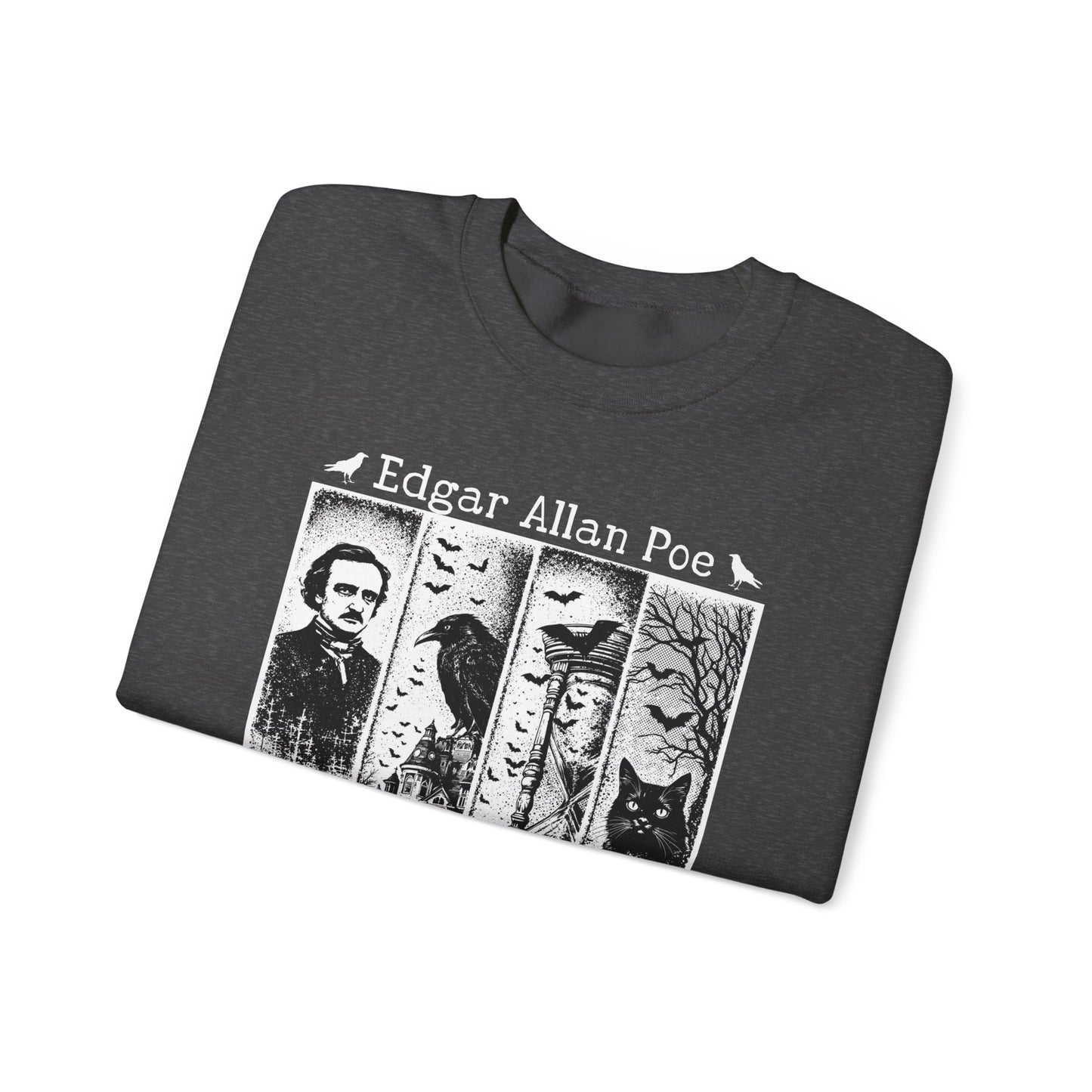 Edgar Allan Poe Sweatshirt The Raven Nevermore Gothic Horror Sweater Dark Academia Macabre Halloween Gift for Book Lovers Birthday Christmas