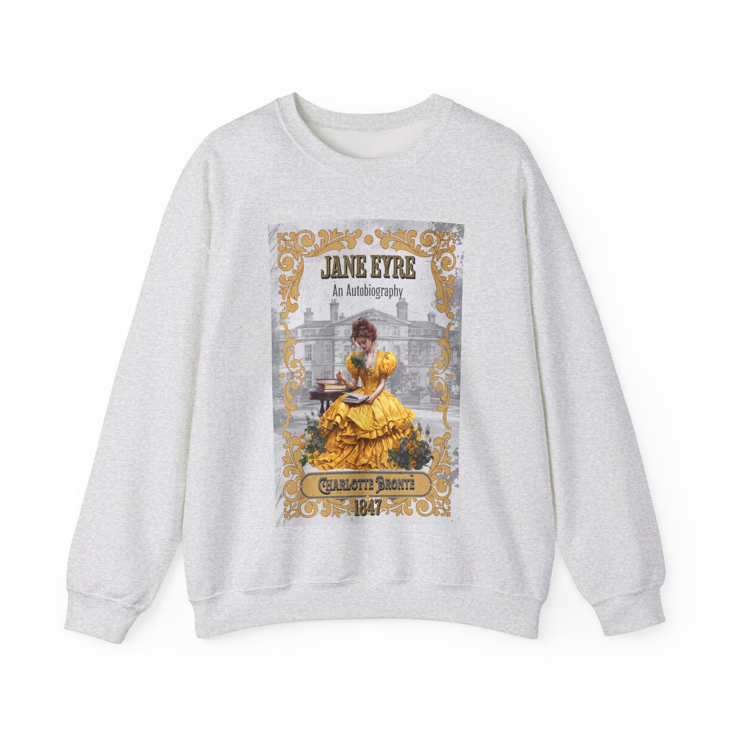 Jane Eyre Sweatshirt, Charlotte Brontë Historical Romance Sweater, Bookish Literary Brontë Sisters Fan Art Gift, Gift for Her, Readers, Sweatshirt Printify S Ash