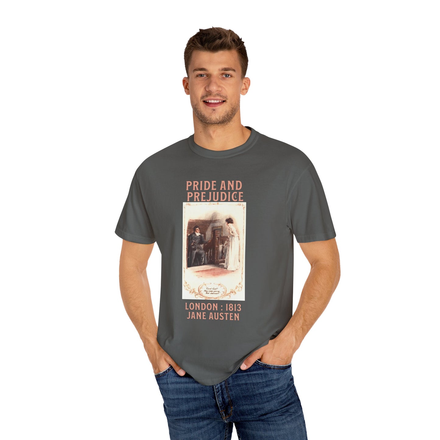 Jane Austen Comfort Colors TShirt, Pride & Prejudice Historical Romance, Bookish Literary Jane Austen Fan Art, Gift for Her Bookclub Tee T-Shirt Printify