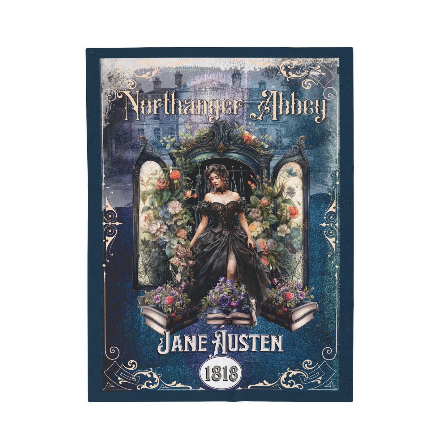 Jane Austen Plush Throw Blanket, Northanger Abbey Historical Romance Gift, Bookish Literary Jane Austen Fan Art Gift, Gift for Her, Bookclub All Over Prints Printify 30" × 40"