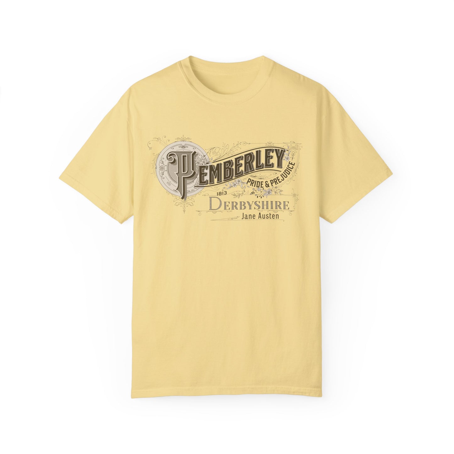 Pemberley TShirt Jane Austen Shirt Pride And Prejudice Gift For Jane Austen Fan Bookish Bookclub Gift Pemberly Derbyshire Fitzwilliam Darcy T-Shirt Printify Butter S
