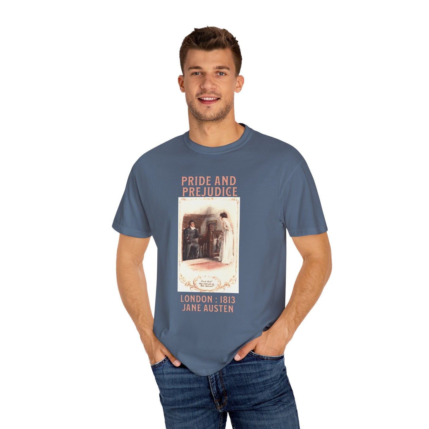 Jane Austen Comfort Colors TShirt, Pride & Prejudice Historical Romance, Bookish Literary Jane Austen Fan Art, Gift for Her Bookclub Tee T-Shirt Printify