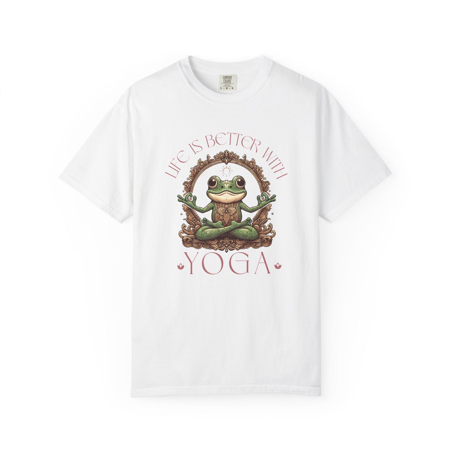 Yoga Frog Life Is Better With Yoga Unisex T-Shirt, Casual Wear, Highlander Fan Gift, T-Shirt Printify White S