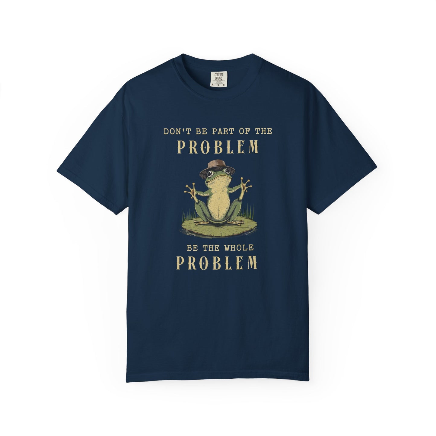 Funny Frog T-Shirt Retro Self Care Froggy Meme Shirt Vintage Frog And Toad Aesthetic Frog Lover Gift For Her Birthday Viral Trendy Shirt T-Shirt Printify True Navy S
