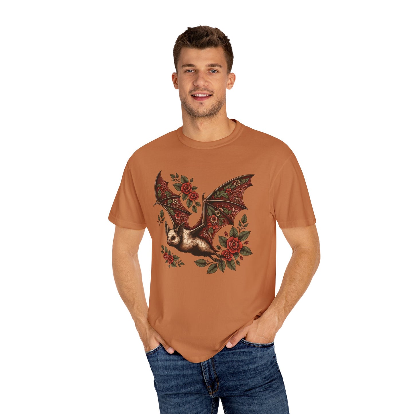 Vintage Bat TShirt Autumn Fall Style Bat Shirt For Halloween Party Spooky Vibes Witchy Dark Academia Comfort Colors Unisex Oversized Shirt T-Shirt Printify