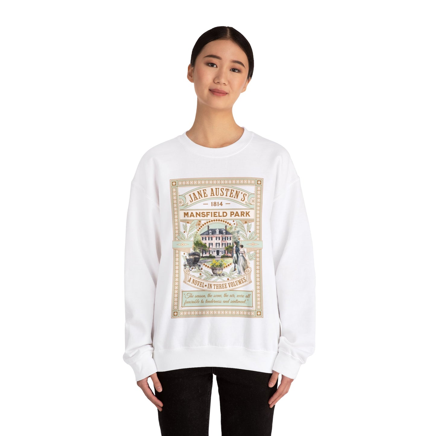 Jane Austen Sweatshirt, Mansfield Park Historical Romance Sweater, Bookish Literary Jane Austen Fan Art Gift, Gift for Her, Readers, Sweatshirt Printify