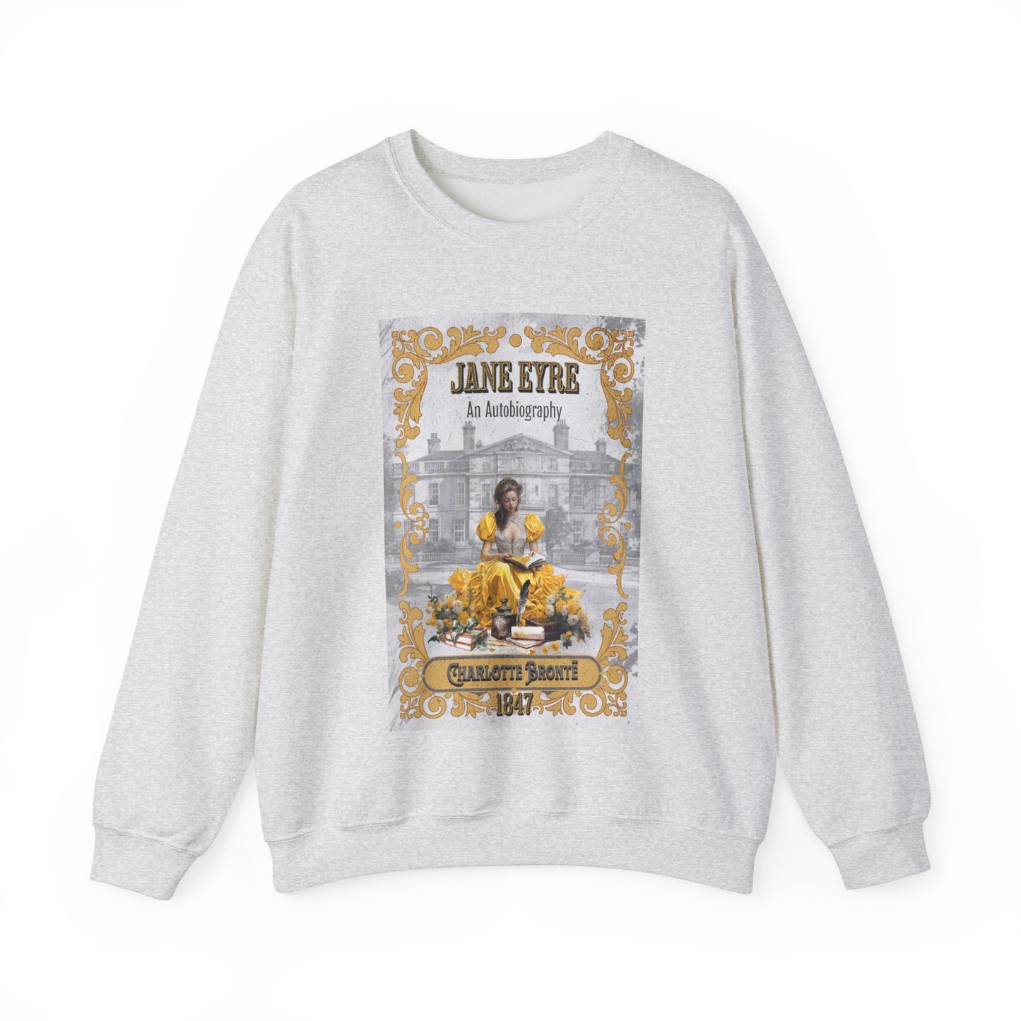 Jane Eyre Sweatshirt, Charlotte Brontë Historical Romance Sweater, Bookish Literary Brontë Sisters Fan Art Gift, Gift for Her, Readers, Sweatshirt Printify S Ash