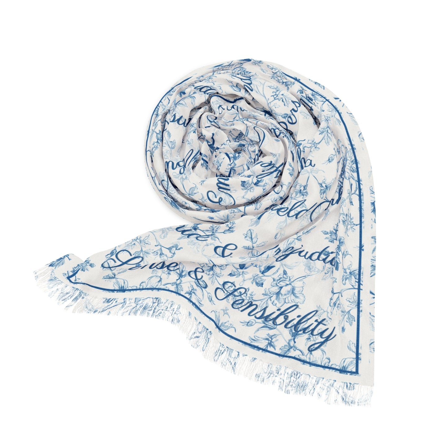 Jane Austen Toile Scarf Book Lover Gift Literary Neck Wrap Pride and Prejudice Fan Sense and Sensibility Emma Regency Gift For Mom BFF All Over Prints Printify