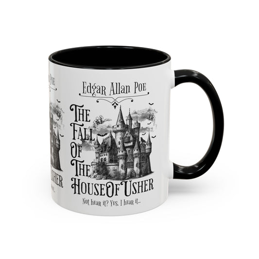 Edgar Allan Poe Coffee Mug,  Fall of the House of Usher, Spooky Halloween Coffee or Tea Mug, Haunting Horror Movie Gift for Halloween Mug Printify