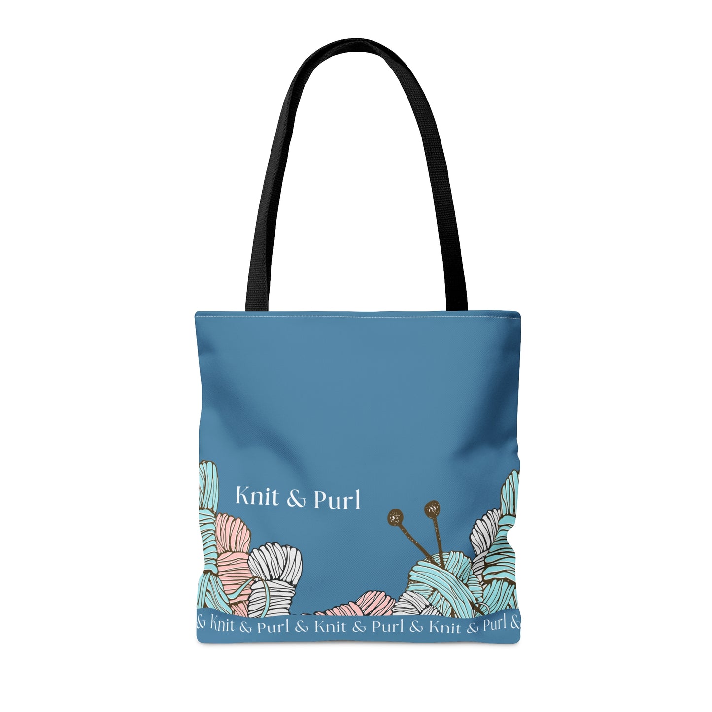 Knit & Purl Tote Bag, Crafter Bag, Yarn Storage Bag, Knitting Project Bag, Crochet Project Bag, Craft Project Tote Bag Bags Printify