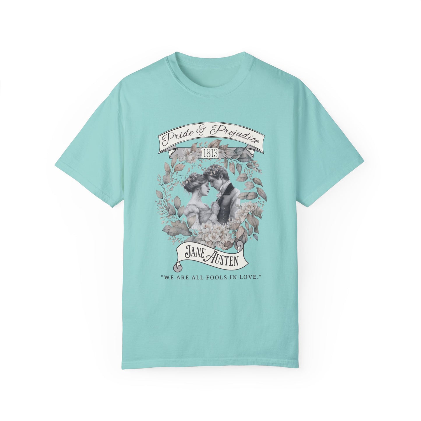 Pride and Prejudice T-Shirt Jane Austen Historical Romance Reader T-Shirt Printify Chalky Mint S