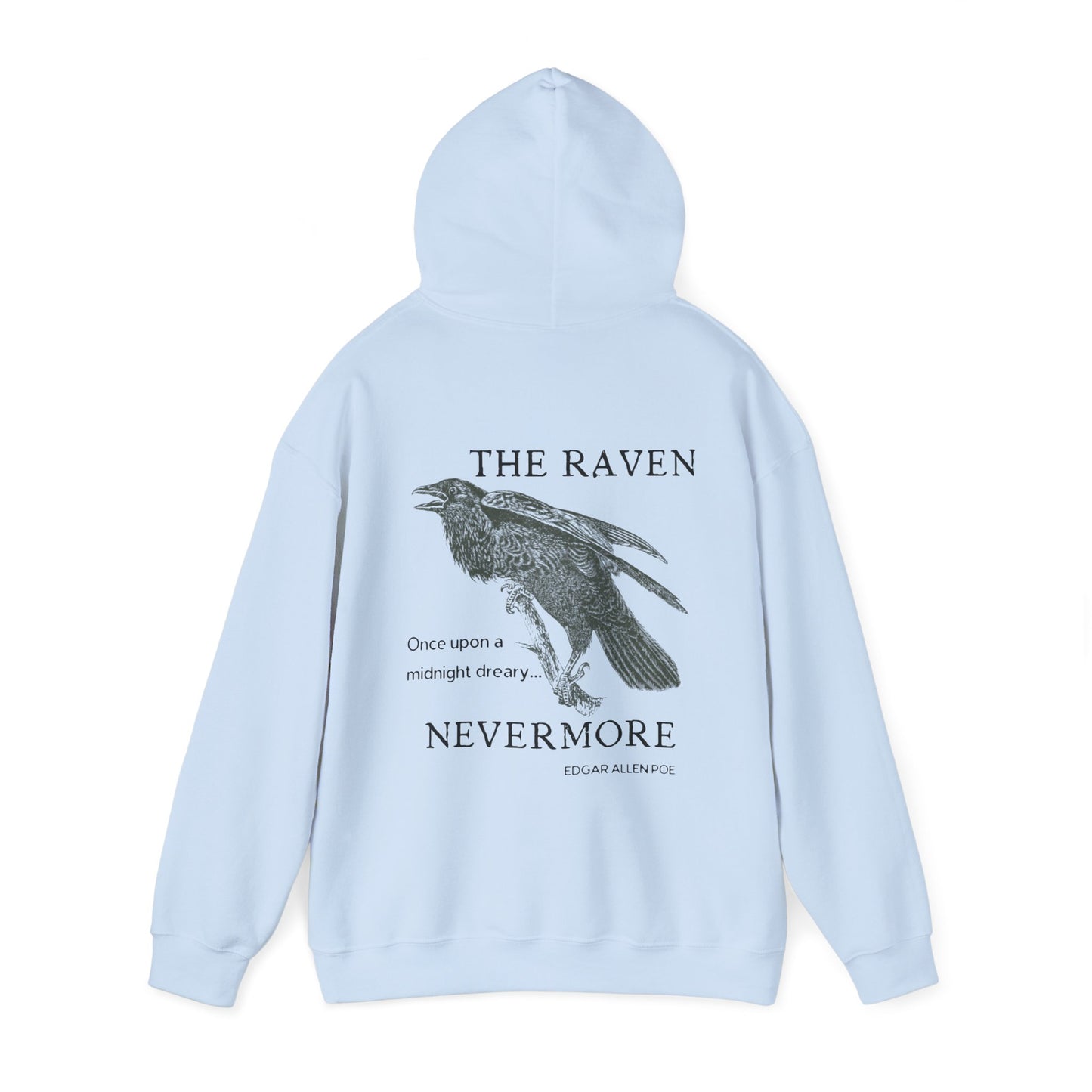 Halloween Vintage The Raven Hoodie, Spooky Season Sweater, Trick or Treating Shirt, Halloween Party Top, Edgar Allen Poe, Nevermore, Gothic Hoodie Printify