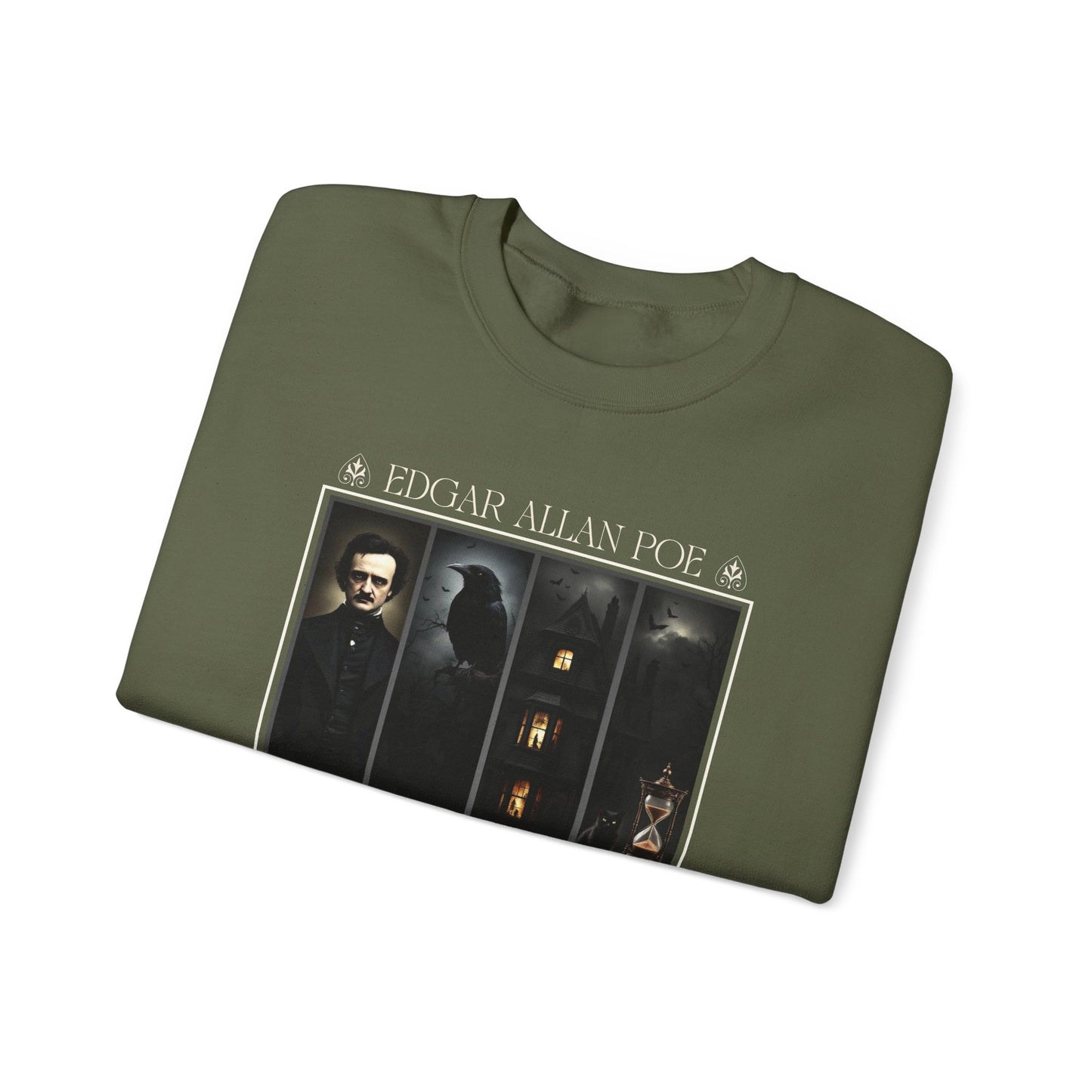 Edgar Allan Poe Sweatshirt The Raven Nevermore Gothic Horror Sweater Dark Academia Macabre Halloween Gift for Book Lovers Birthday Christmas