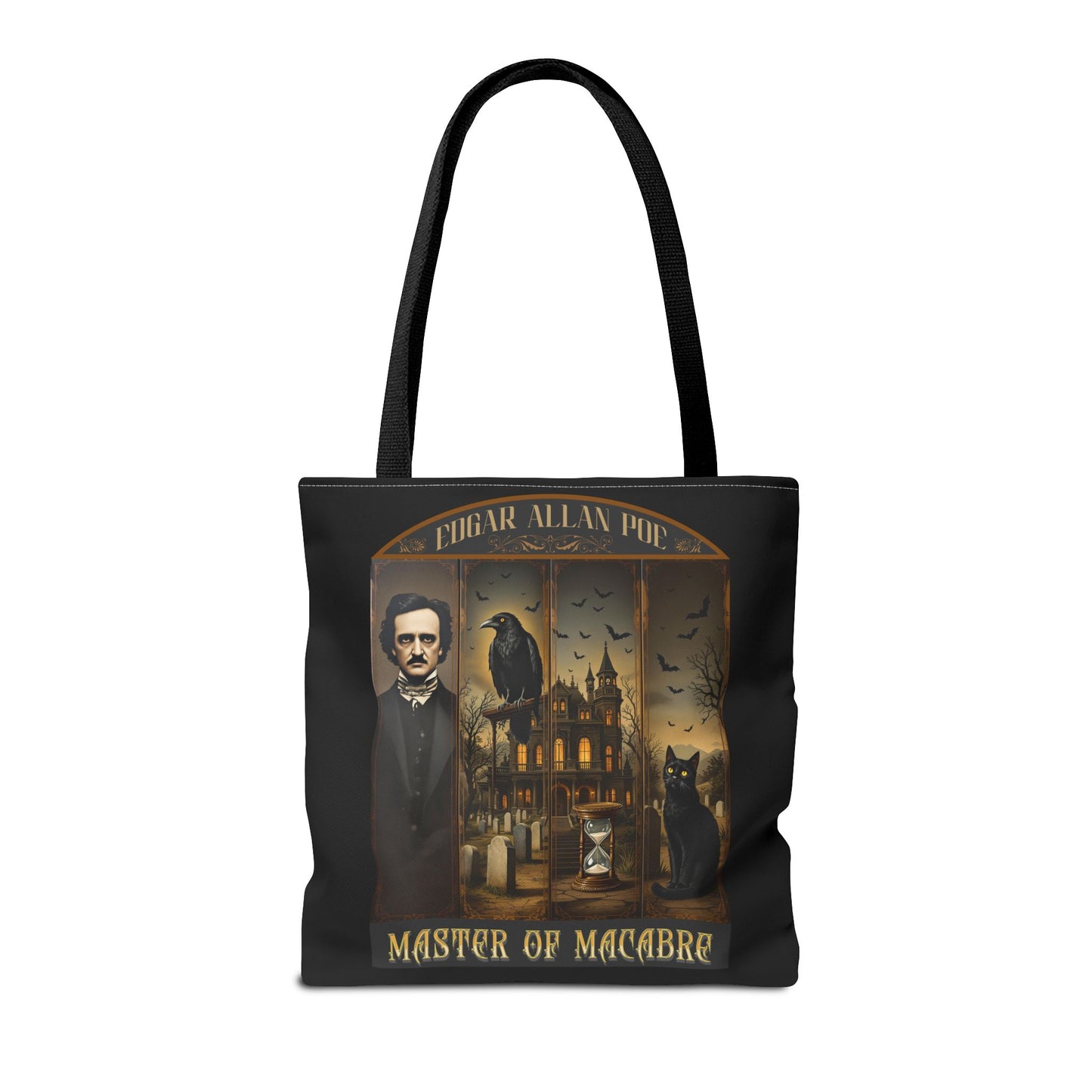 Edgar Allan Poe Tote Bag Gothic Literary Gift for Book Lover Dark Academia Macabre Accessory Halloween Tote Fall School Bag for Poetember Bags Printify