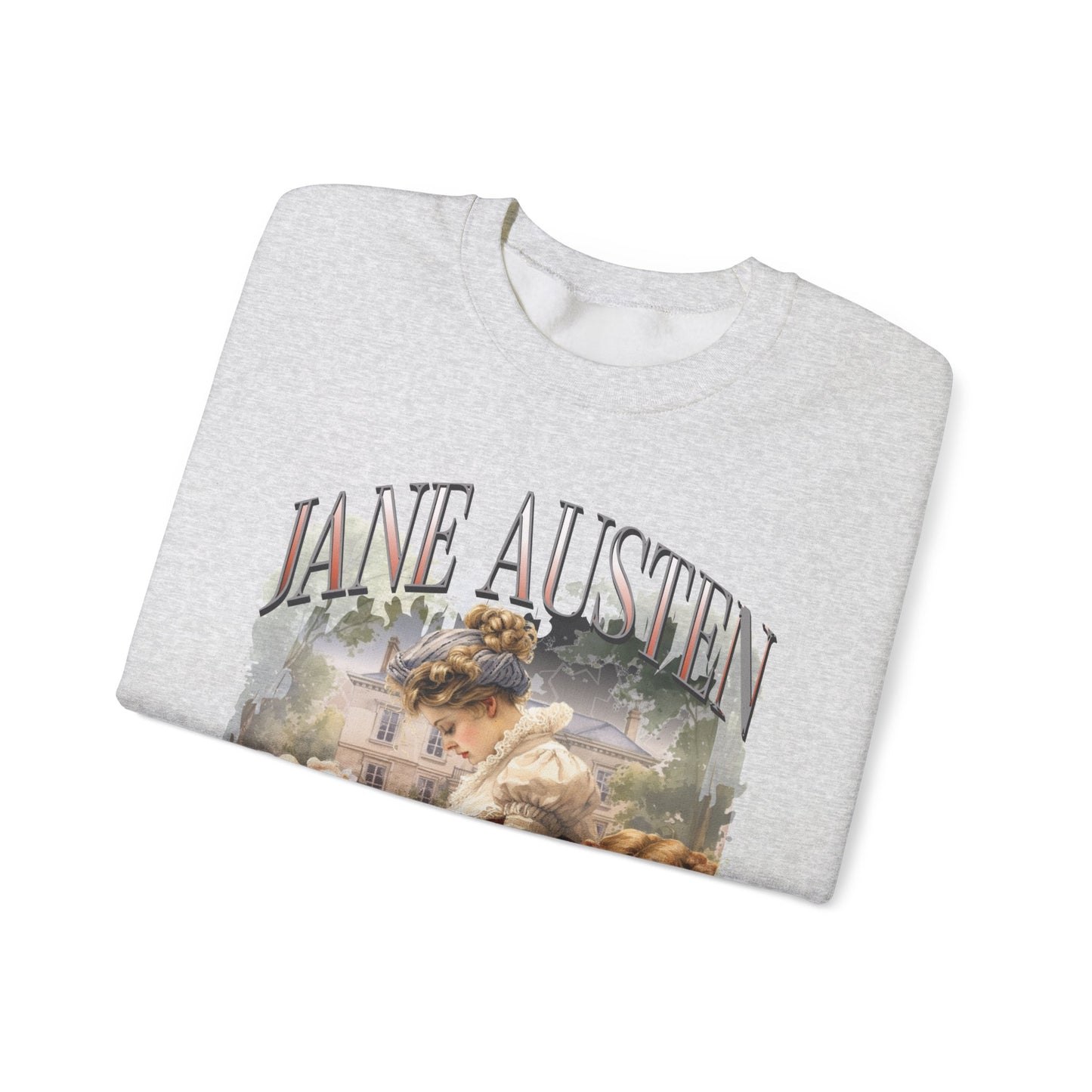 Retro Jane Austen Unisex Heavy Blend™ Crewneck Sweatshirt Sweatshirt Printify