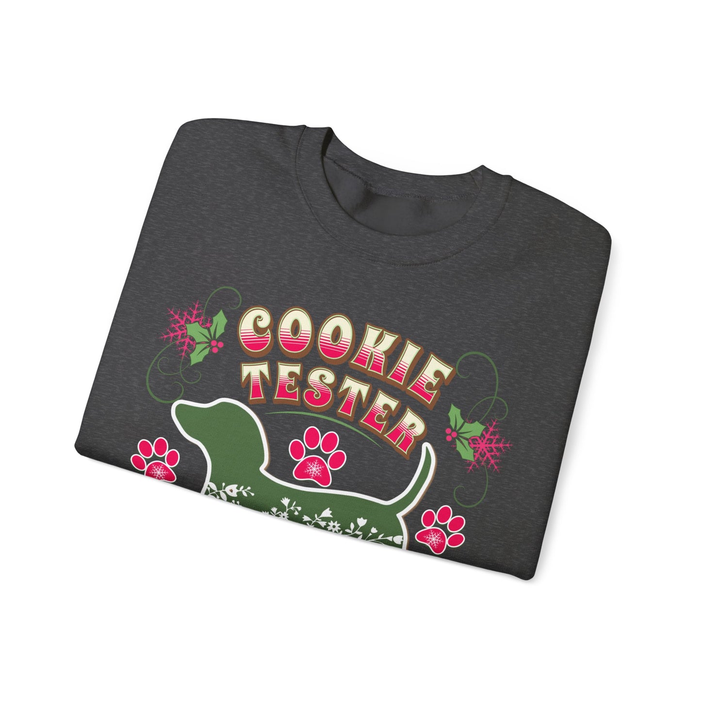Christmas Dachshund Lover Baking Sweatshirt, Doxie Cookie Tester XMas T-Shirt, Dog Lover Shirt, Matching Family Christmas Cookie Baking Gift Sweatshirt Printify