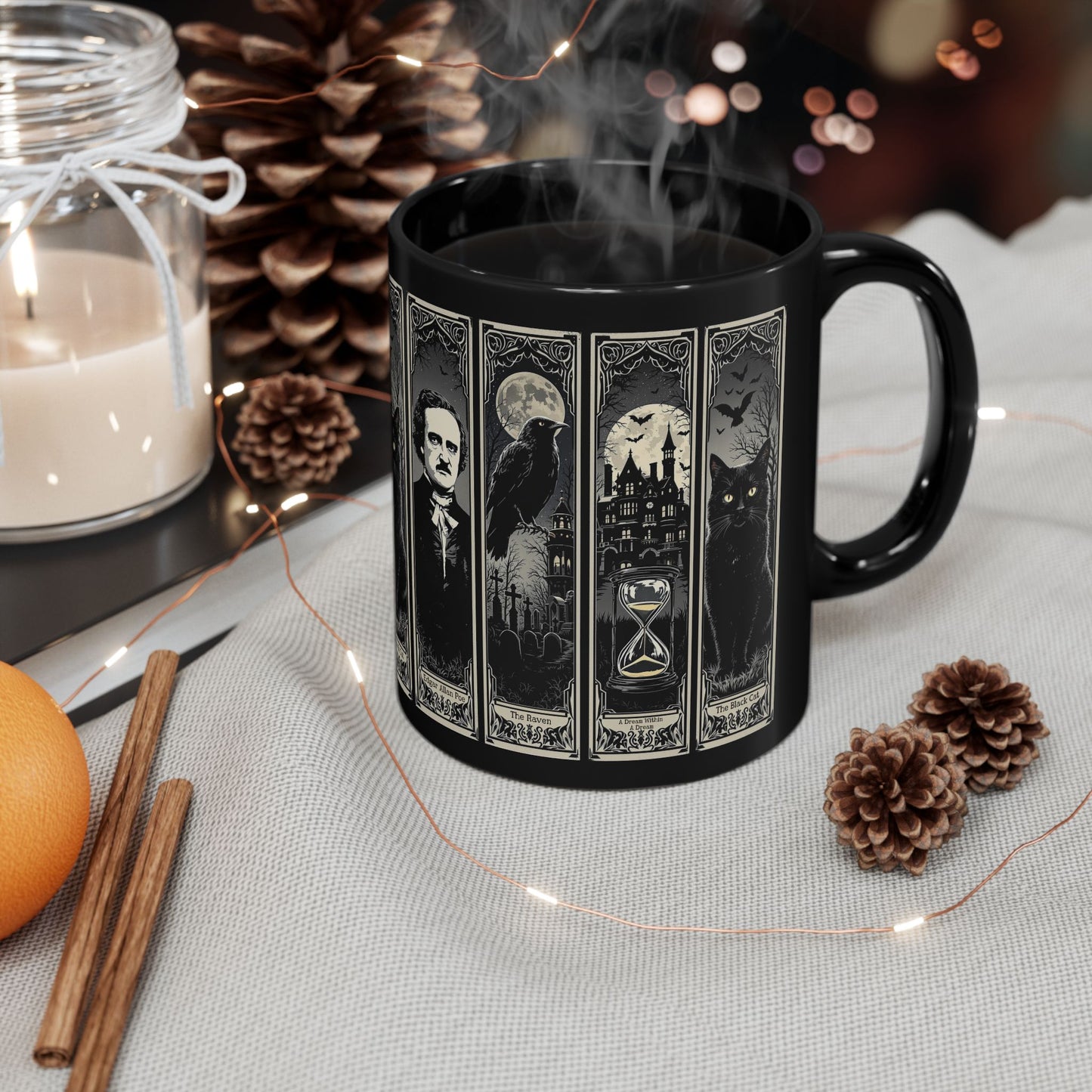 Edgar Allan Poe Mug Gothic Literary Gift For Book Lover Dark Academia Macabre Fall Coffee Cup Halloween Poetember Party Gift For Bookclub Mug Printify