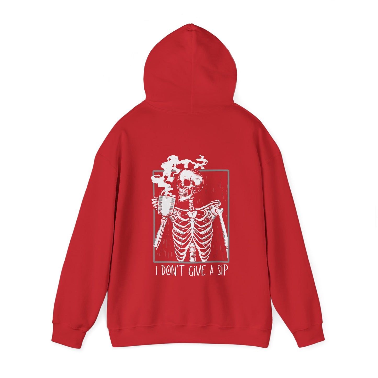 Halloween Skeleton Hoodie, Funny Coffee Drinking Skeleton, Spooky Season Sweater, Trick or Treating Shirt, Warm Halloween Party Hoodie Hoodie Printify