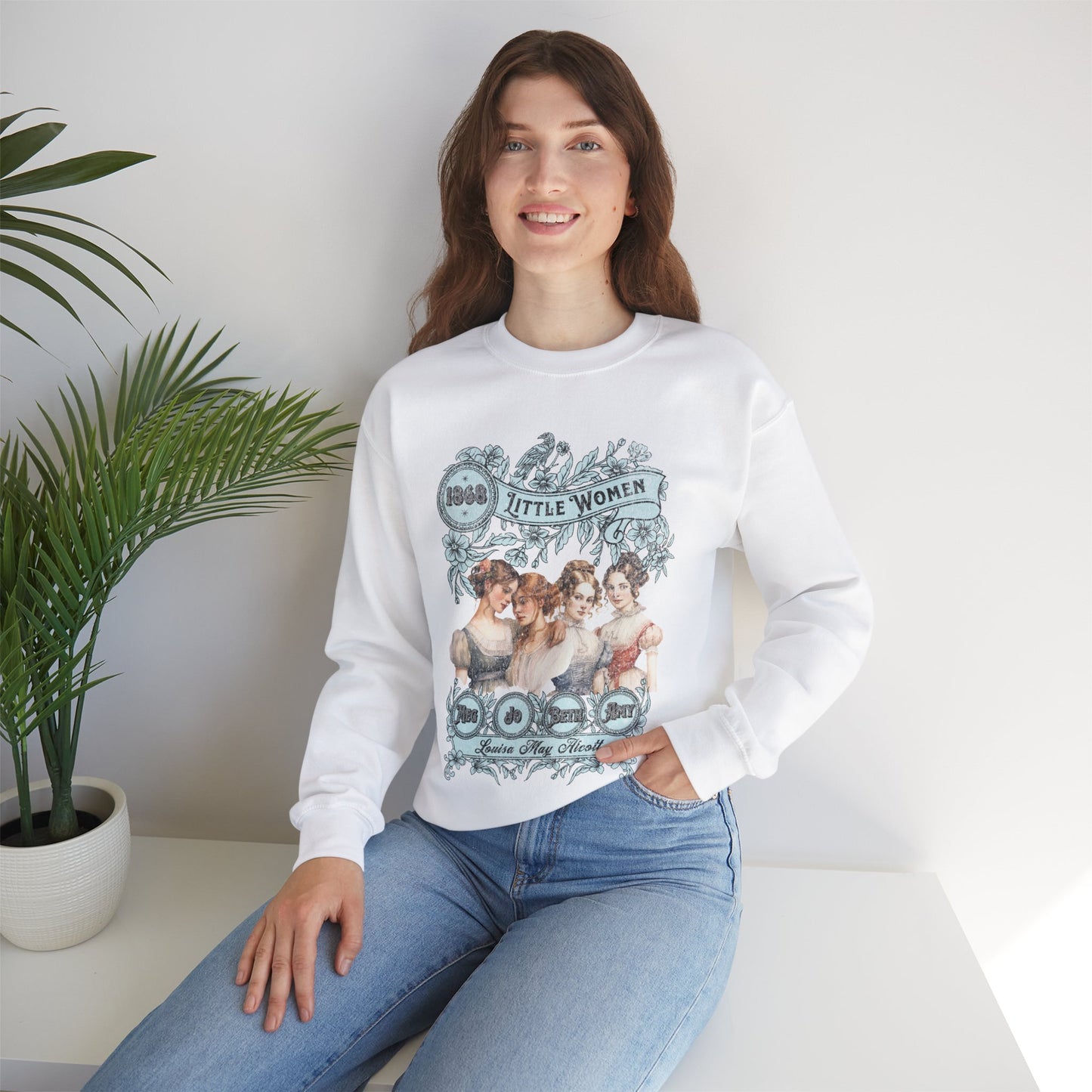Little Women Sweatshirt, Louisa May Alcott Historical Romance Sweater, Bookish Literary Fan Art Gift, Gift for Her, Bookclub Crewneck Shirt Sweatshirt Printify