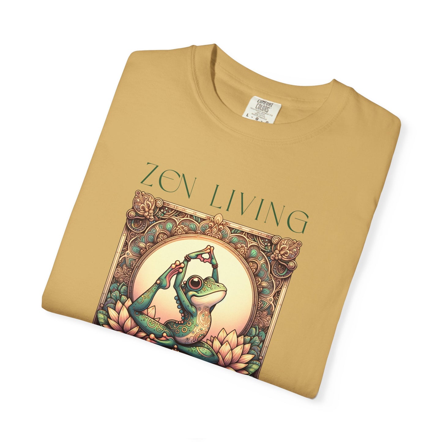 Green Yoga Frog Zen Living Unisex T-Shirt, Casual Wear, Highlander Fan Gift, T-Shirt Printify