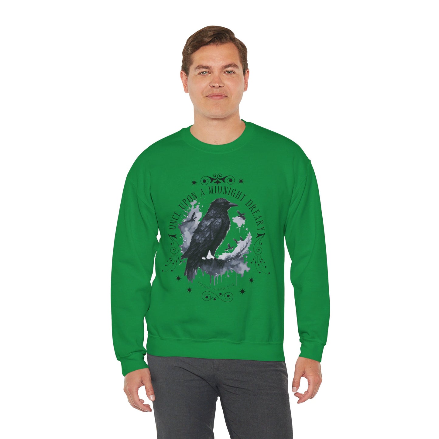 Edgar Allan Poe, The Raven Sweatshirt, Poet, Poetry Lover Sweater, Book Lover, Haunting Gothic Gift, Light, Dark Academia, Horror Movie Top Sweatshirt Printify