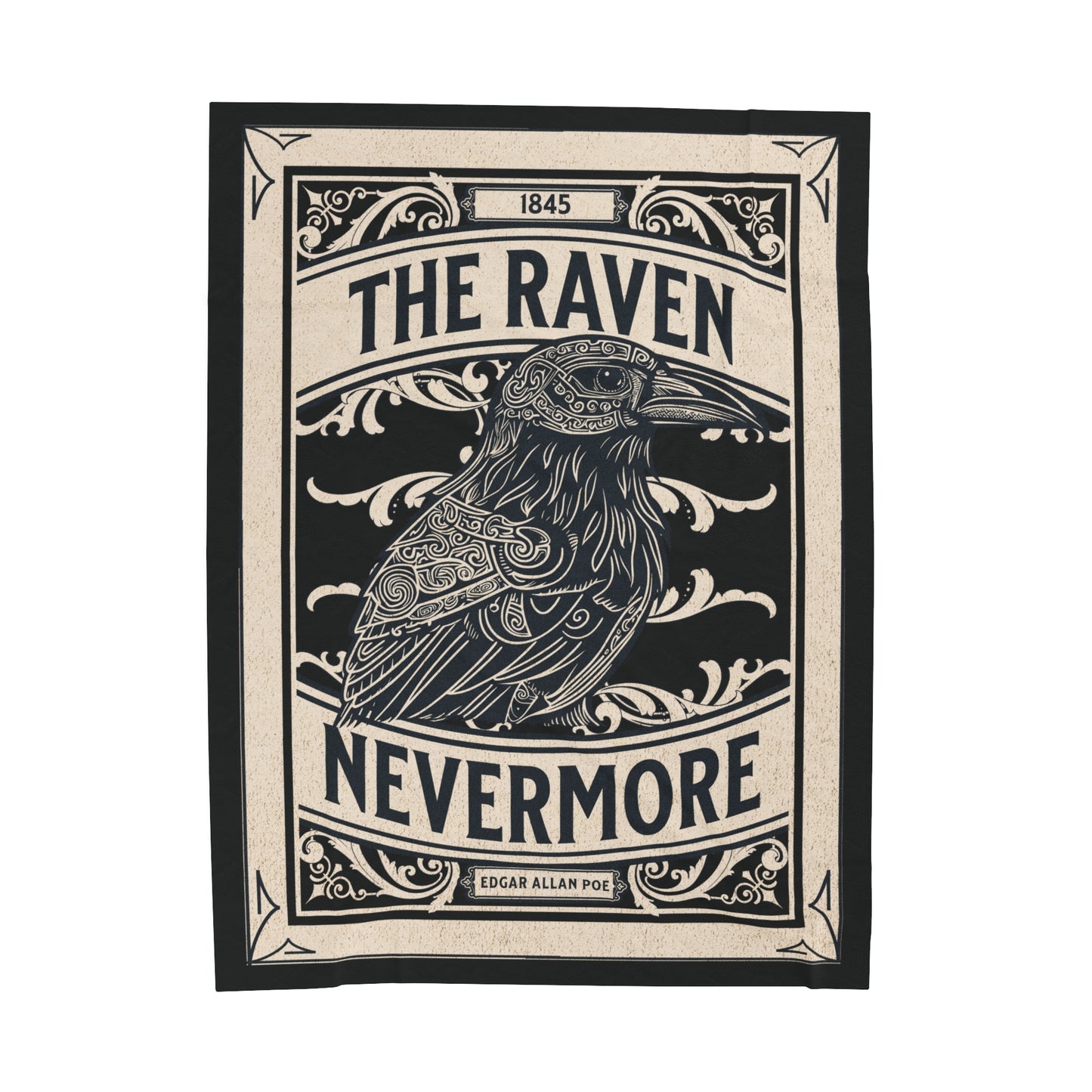 Edgar Allan Poe, Nevermore The Raven Throw Blanket, Book Lover Reading Blanket, Gothic Light, Dark Academia, Horror Movie Watching Blanket All Over Prints Printify 60" × 80"