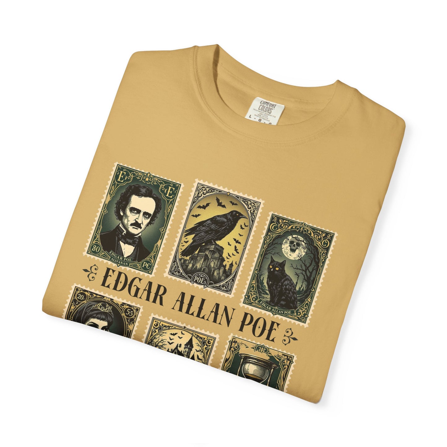 Edgar Allan Poe T-Shirt Gothic Graphic Tee The Raven Nevermore Quote Horror Literature Shirt Dark Academia Aesthetic Halloween Party Gift T-Shirt Printify