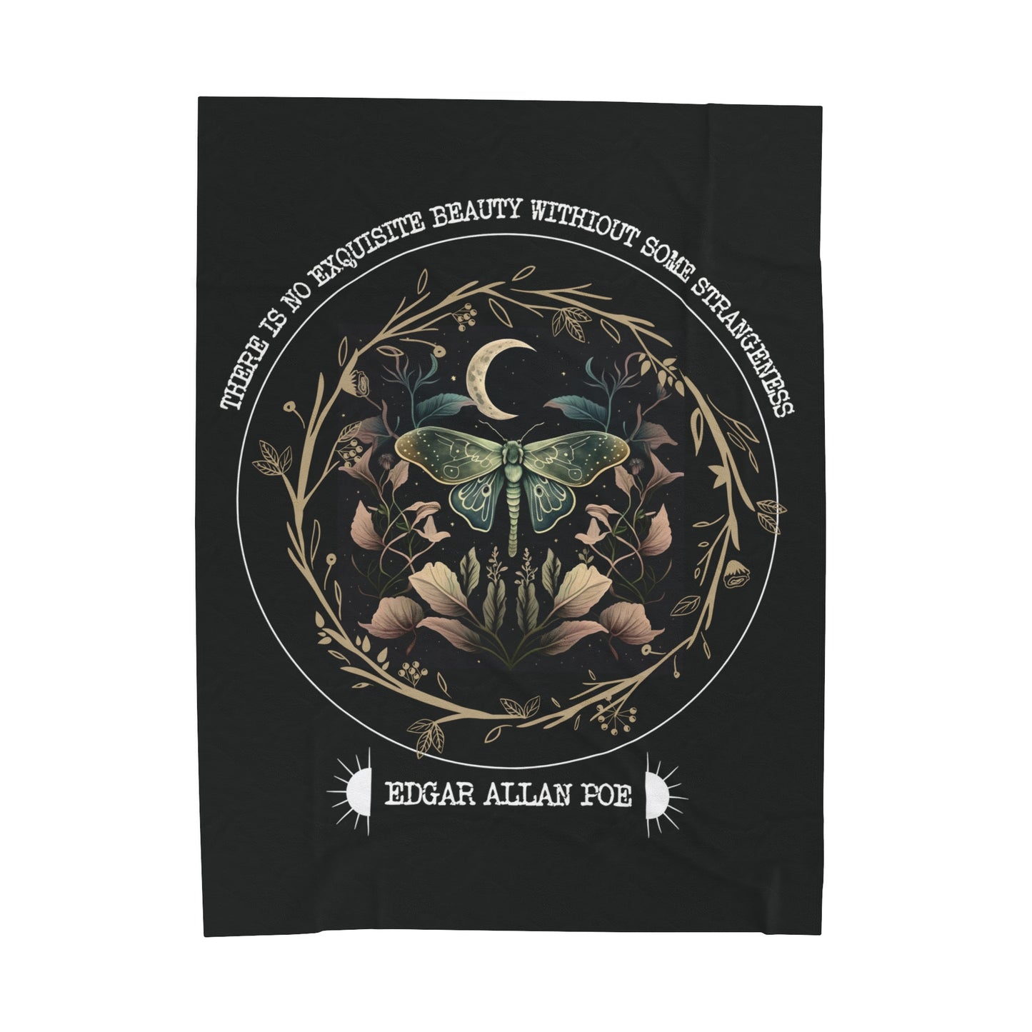 Edgar Allan Poe, Fairycore Nightgarden Throw Blanket, Book Lover Reading Blanket, Gothic Light, Dark Academia, Horror Movie Watching Blanket All Over Prints Printify 60" × 80"