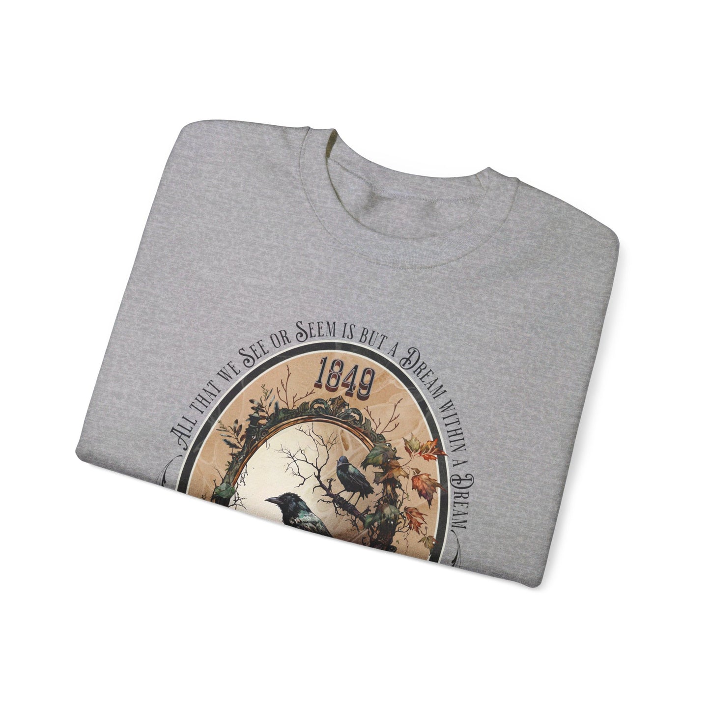 Edgar Allan Poe, A Dream Within A Dream Sweatshirt, Book Lover, Halloween, Haunting Gothic Gift, Light, Dark Academia, Horror Movie Sweater Sweatshirt Printify