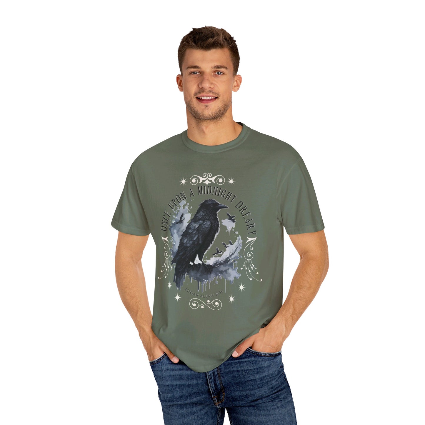 Edgar Allan Poe Shirt, The Raven Nevermore Poet, Poetry Lover Tee, Book, Reading Lover Shirt, Gothic, Light Academia Gifts, Comfort Colours T-Shirt Printify