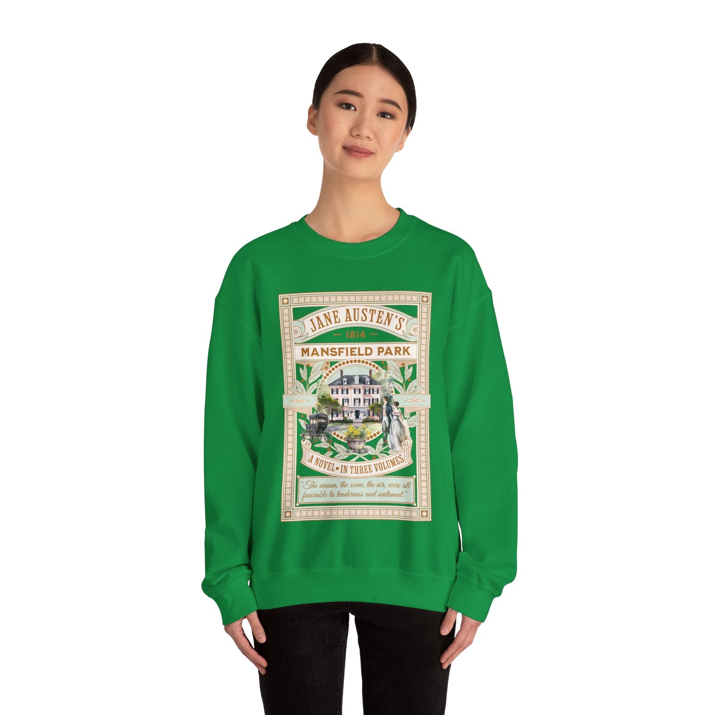 Jane Austen Sweatshirt, Mansfield Park Historical Romance Sweater, Bookish Literary Jane Austen Fan Art Gift, Gift for Her, Readers, Sweatshirt Printify