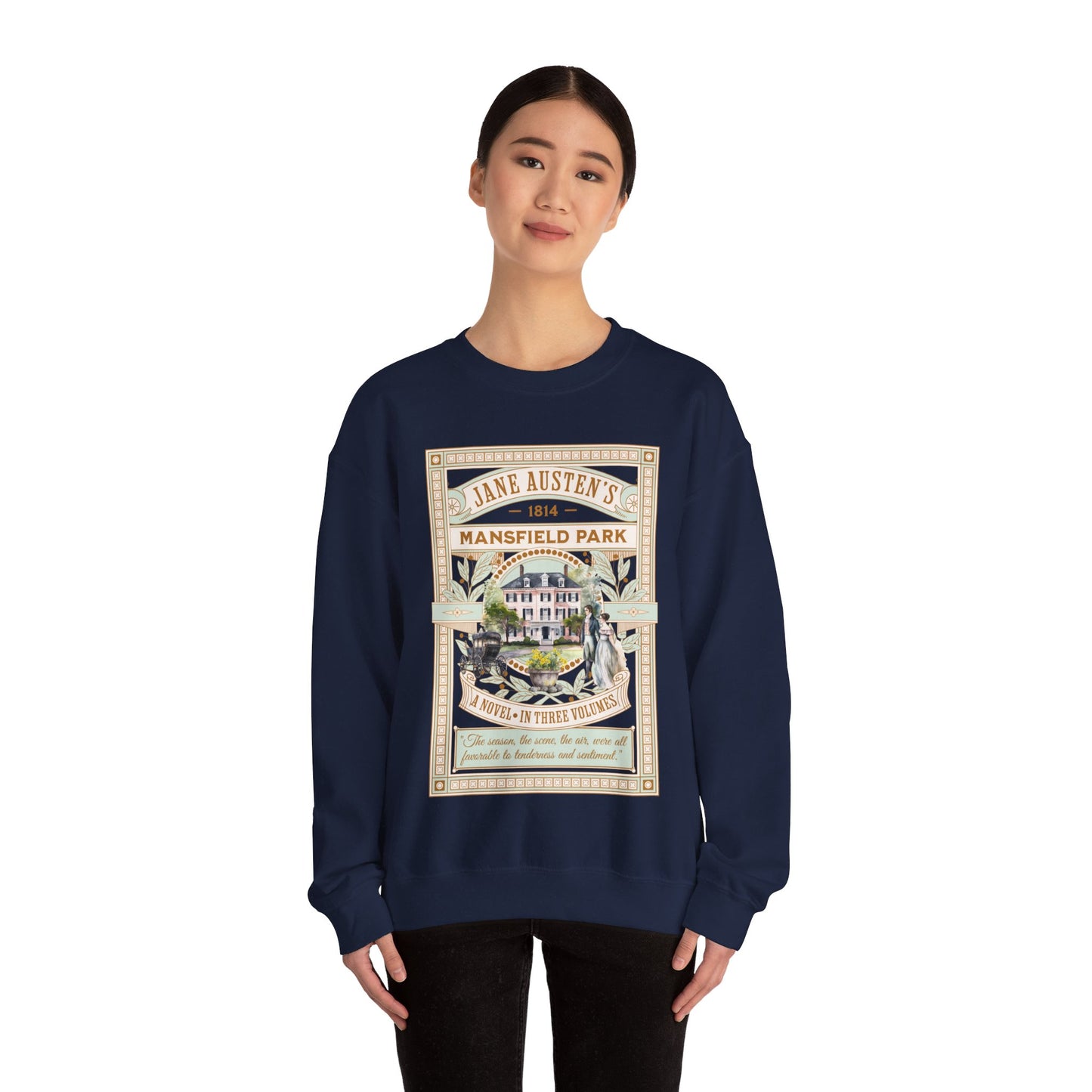 Jane Austen Sweatshirt, Mansfield Park Historical Romance Sweater, Bookish Literary Jane Austen Fan Art Gift, Gift for Her, Readers, Sweatshirt Printify