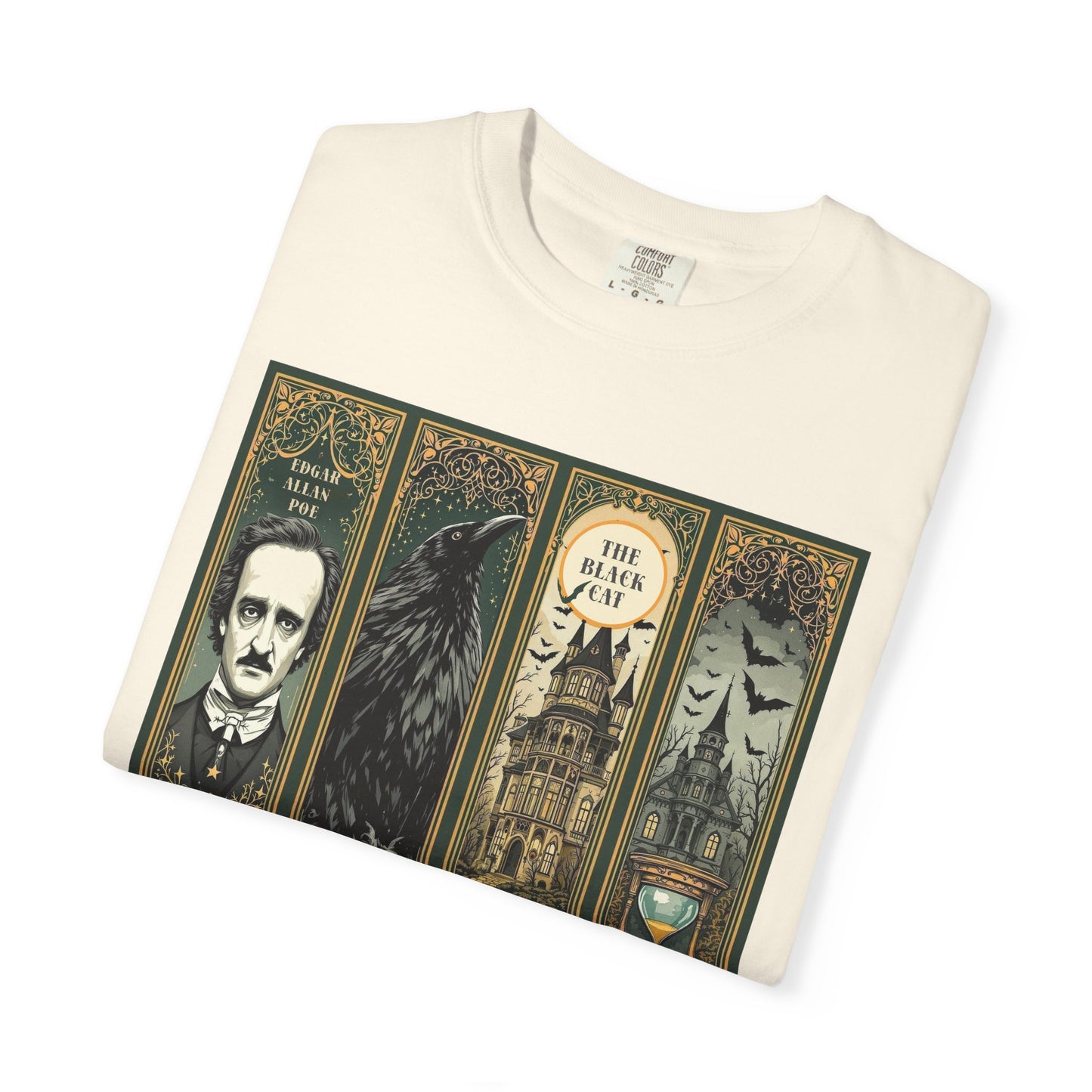 Edgar Allan Poe T-Shirt Gothic Graphic Tee The Raven Nevermore Quote Horror Literature Shirt Dark Academia Aesthetic Halloween Party Gift T-Shirt Printify