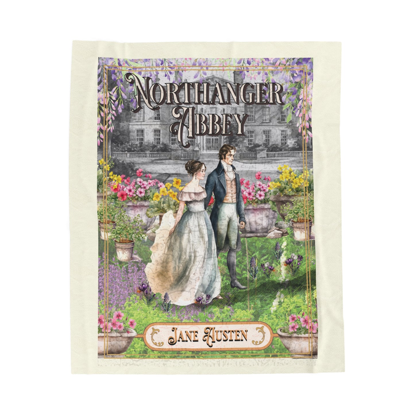 Jane Austen Plush Throw Blanket, Northanger Abbey Historical Romance Gift, Bookish Literary Jane Austen Fan Art Gift, Gift for Her, Bookclub All Over Prints Printify 50" × 60"