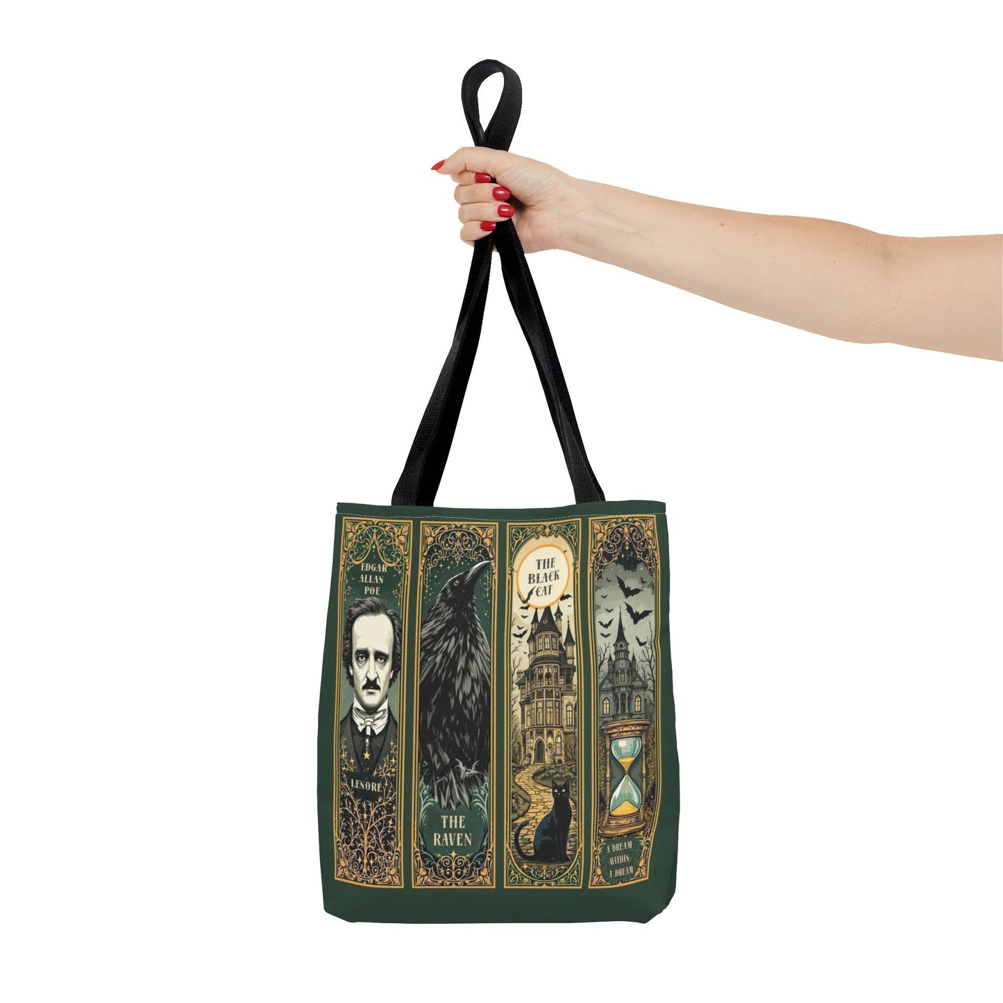 Edgar Allan Poe Tote Bag Gothic Literary Gift for Book Lover Dark Academia Macabre Accessory Halloween Tote Fall School Bag for Poetember Bags Printify