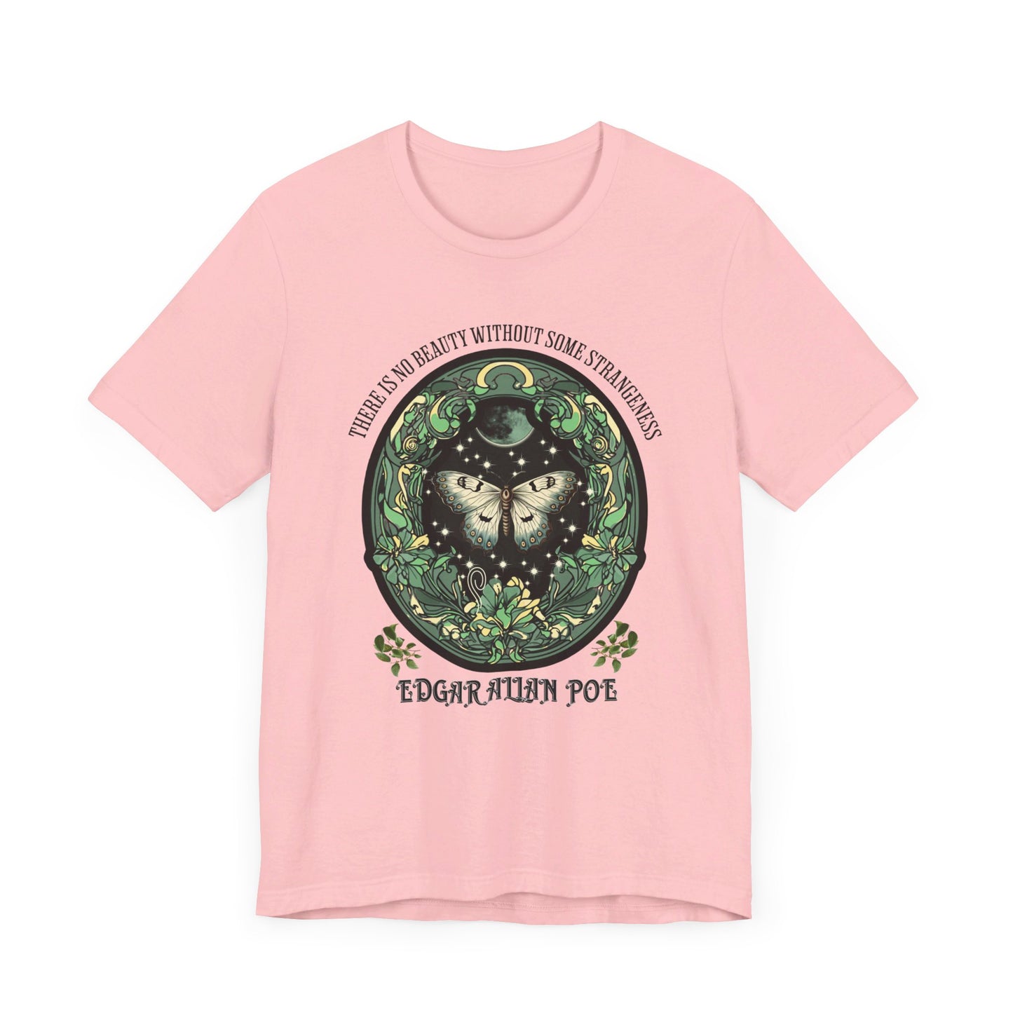 Edgar Allan Poe, Fairycore Night Garden T-Shirt, Book Lover Tee, Haunting Gothic Gift, Light, Dark Academia, Literary Poetry Bookclub Shirt T-Shirt Printify