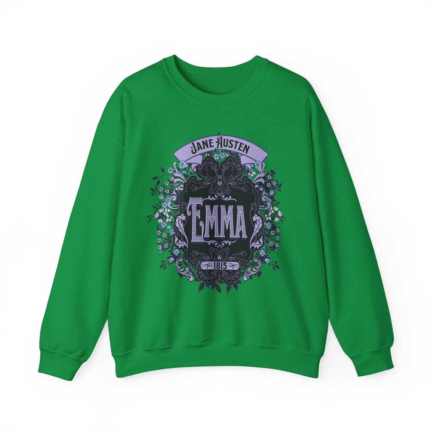 Jane Austen Sweatshirt, Emma Historical Romance Sweater, Bookish Literary Jane Austen Fan Art Gift, Gift for Her, Bookclub Shirt Sweatshirt Printify S Irish Green