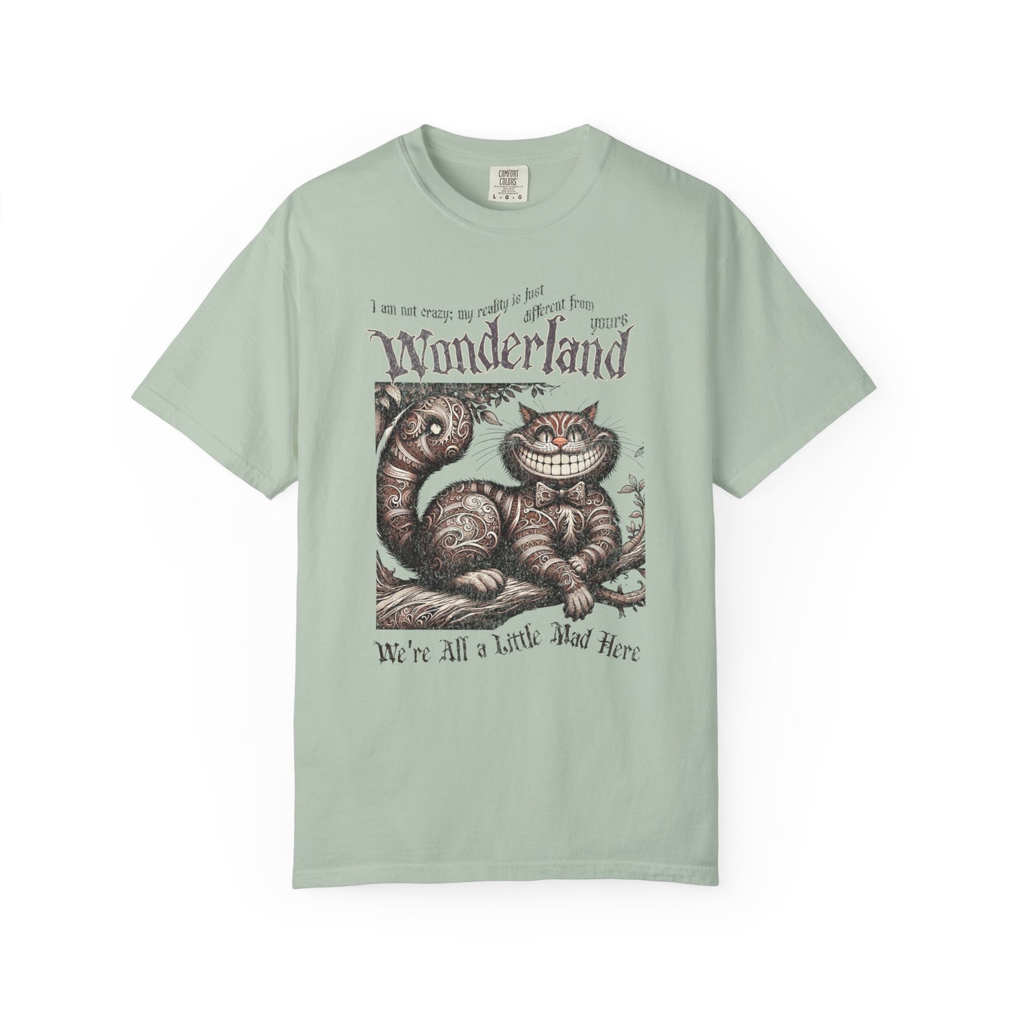 Cheshire Cat Alice in Wonderland TShirt Comfort Colors Oversized T-Shirt Dark Academia Mad Hatter Tea Party Bookish Book Lover Booktok Gift T-Shirt Printify Bay S