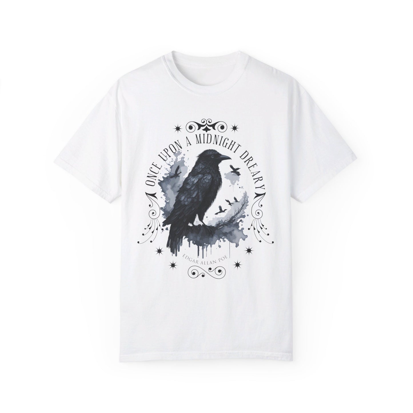 Edgar Allan Poe Shirt, The Raven Nevermore Poet, Poetry Lover Tee, Book, Reading Lover Shirt, Gothic, Light Academia Gifts, Comfort Colours T-Shirt Printify White S