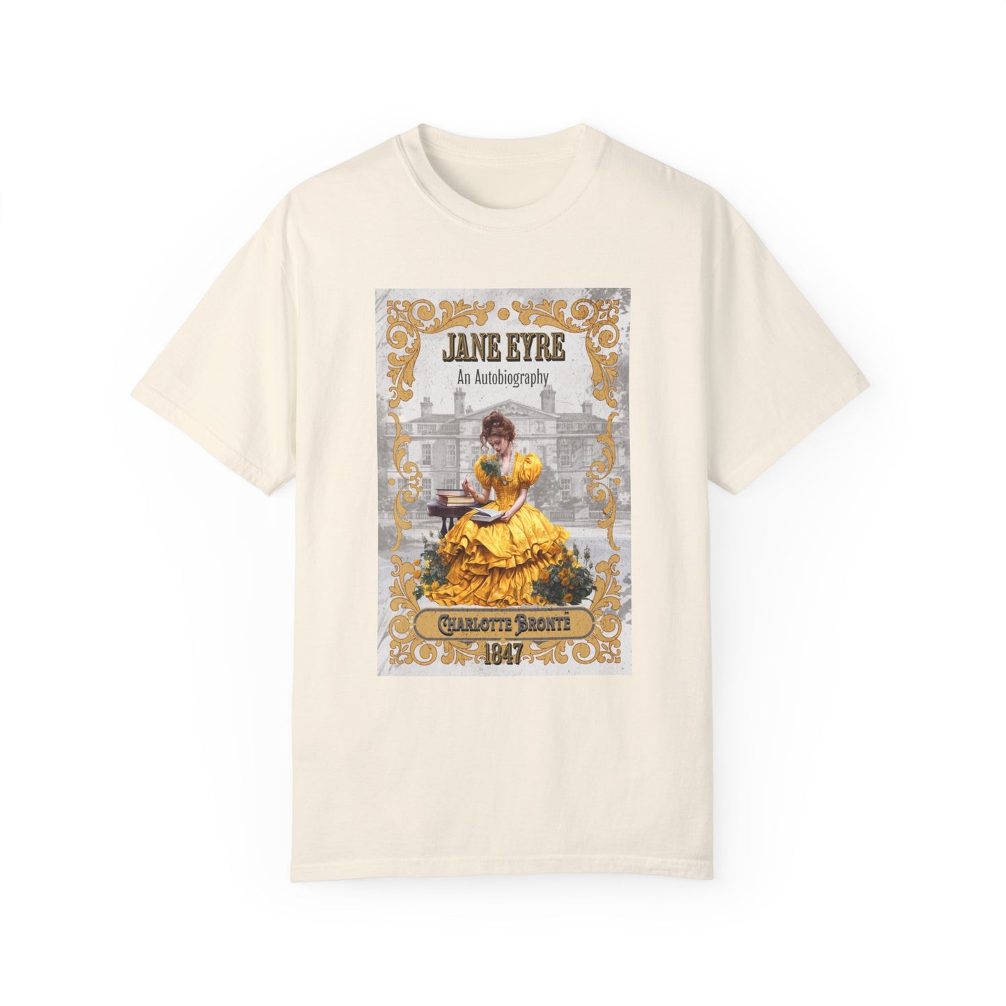 Jane Eyre T-shirt, Charlotte Brontë Historical Romance Comfort Colors Tee, Bookish Literary Brontë Sisters Fan Art Gift for Her, Bookclub T-Shirt Printify Ivory S