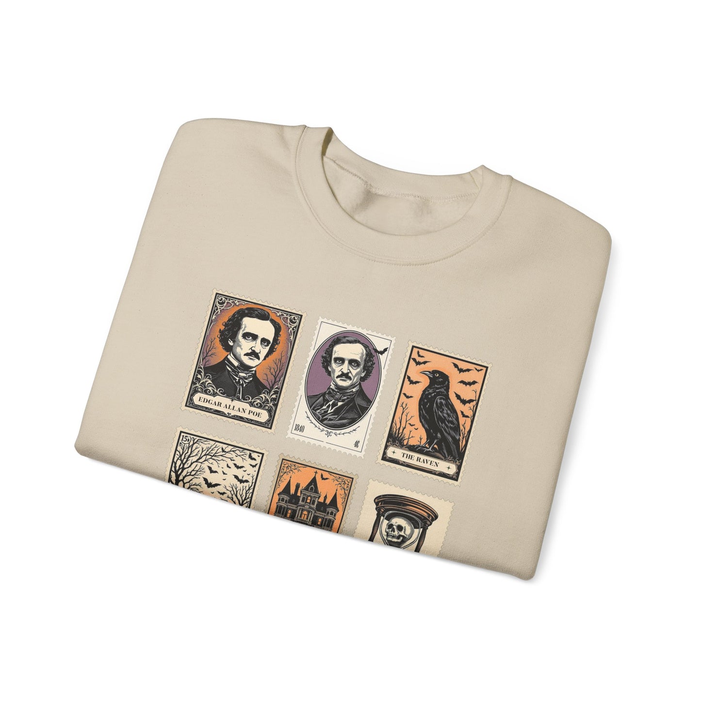 Edgar Allan Poe Sweatshirt The Raven Nevermore Gothic Horror Sweater Dark Academia Macabre Halloween Gift for Book Lovers Birthday Christmas Sweatshirt Printify