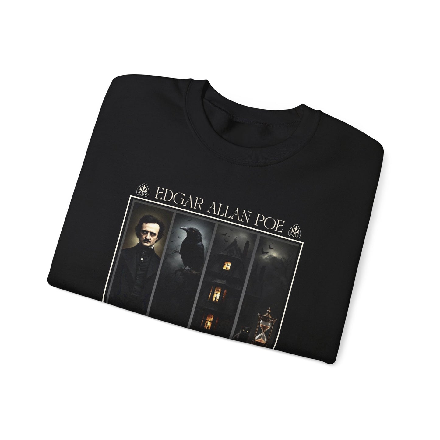 Edgar Allan Poe Sweatshirt The Raven Nevermore Gothic Horror Sweater Dark Academia Macabre Halloween Gift for Book Lovers Birthday Christmas Sweatshirt Printify