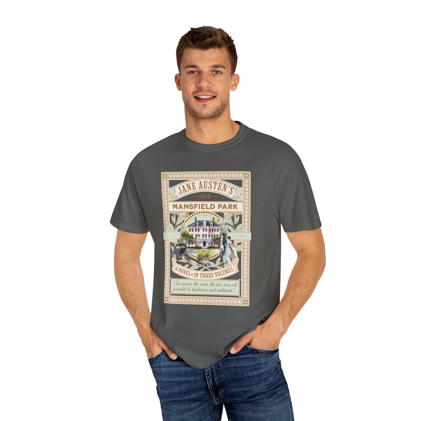 Jane Austen T- Shirt, Mansfield Park Historical Romance Comfort Colors Tee, Bookish Literary Jane Austen Fan Art Gift for Her Bookclub Shirt T-Shirt Printify