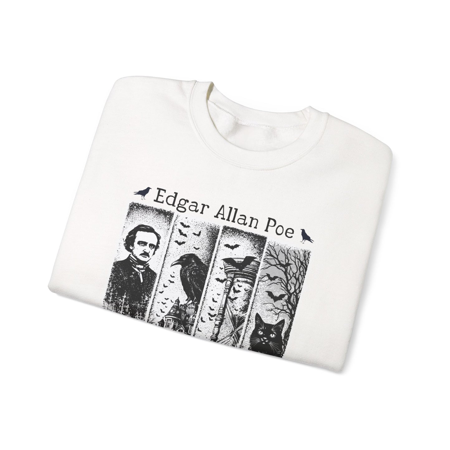 Edgar Allan Poe Sweatshirt The Raven Nevermore Gothic Horror Sweater Dark Academia Macabre Halloween Gift for Book Lovers Birthday Christmas Sweatshirt Printify