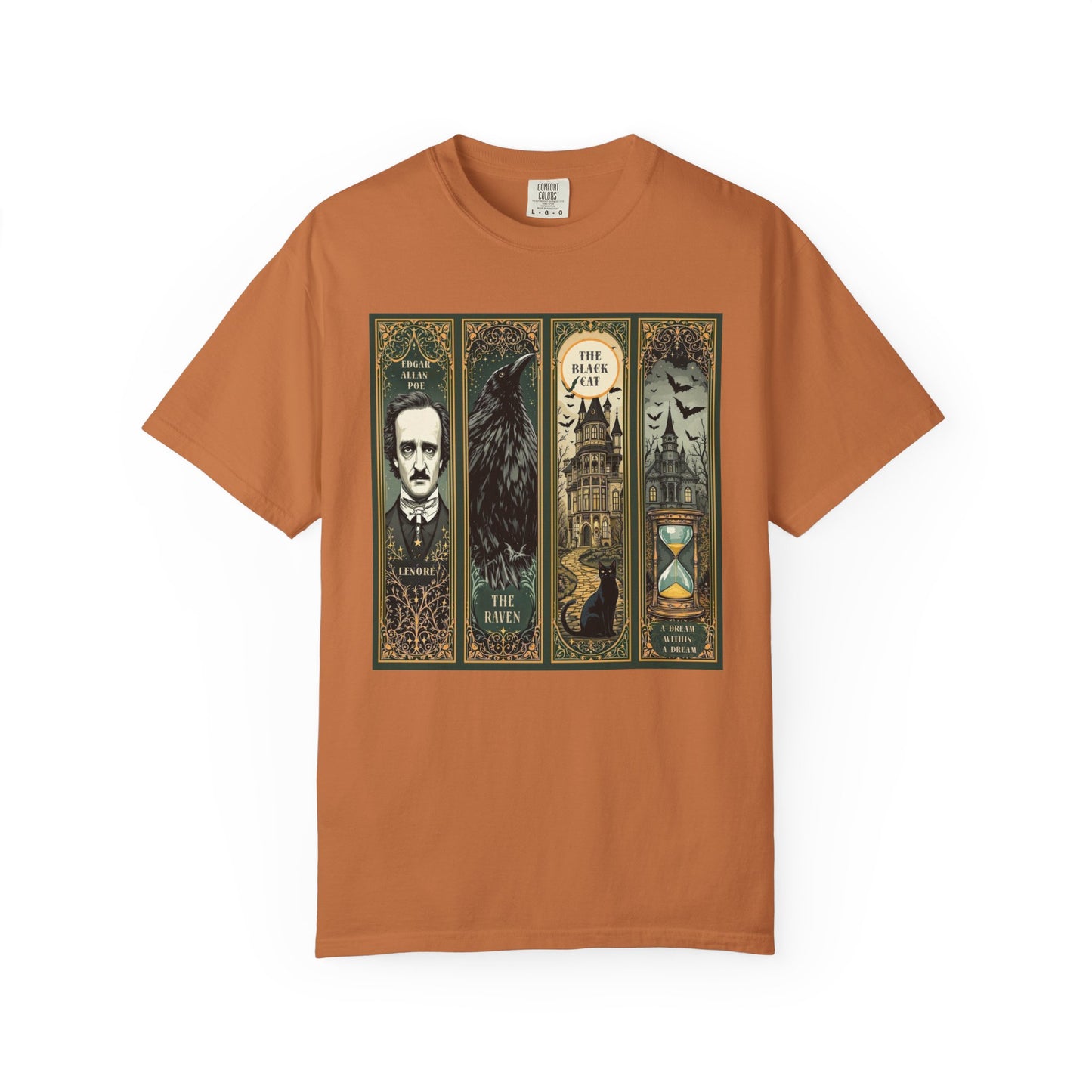 Edgar Allan Poe T-Shirt Gothic Graphic Tee The Raven Nevermore Quote Horror Literature Shirt Dark Academia Aesthetic Halloween Party Gift T-Shirt Printify Yam S