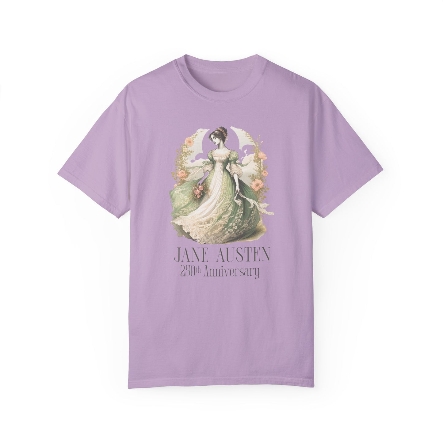 Jane Austen T-Shirt 250th Anniversary Gift For Her Birthday Historical Romance Tee Bookish Literary Gift Bookclub Booknerd Book Lover Shirt T-Shirt Printify Orchid S