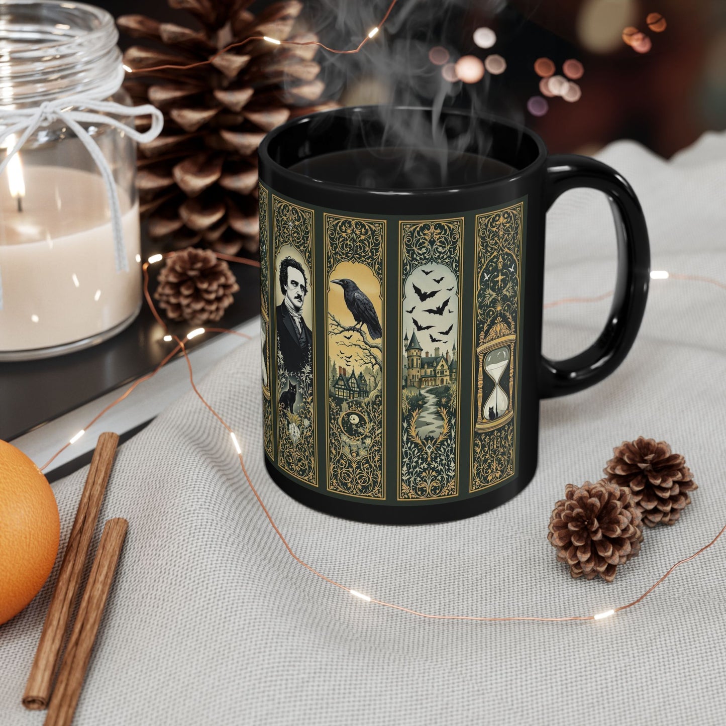 Edgar Allan Poe Mug Gothic Literary Gift For Book Lover Dark Academia Macabre Fall Coffee Cup Halloween Poetember Party Gift For Bookclub Mug Printify