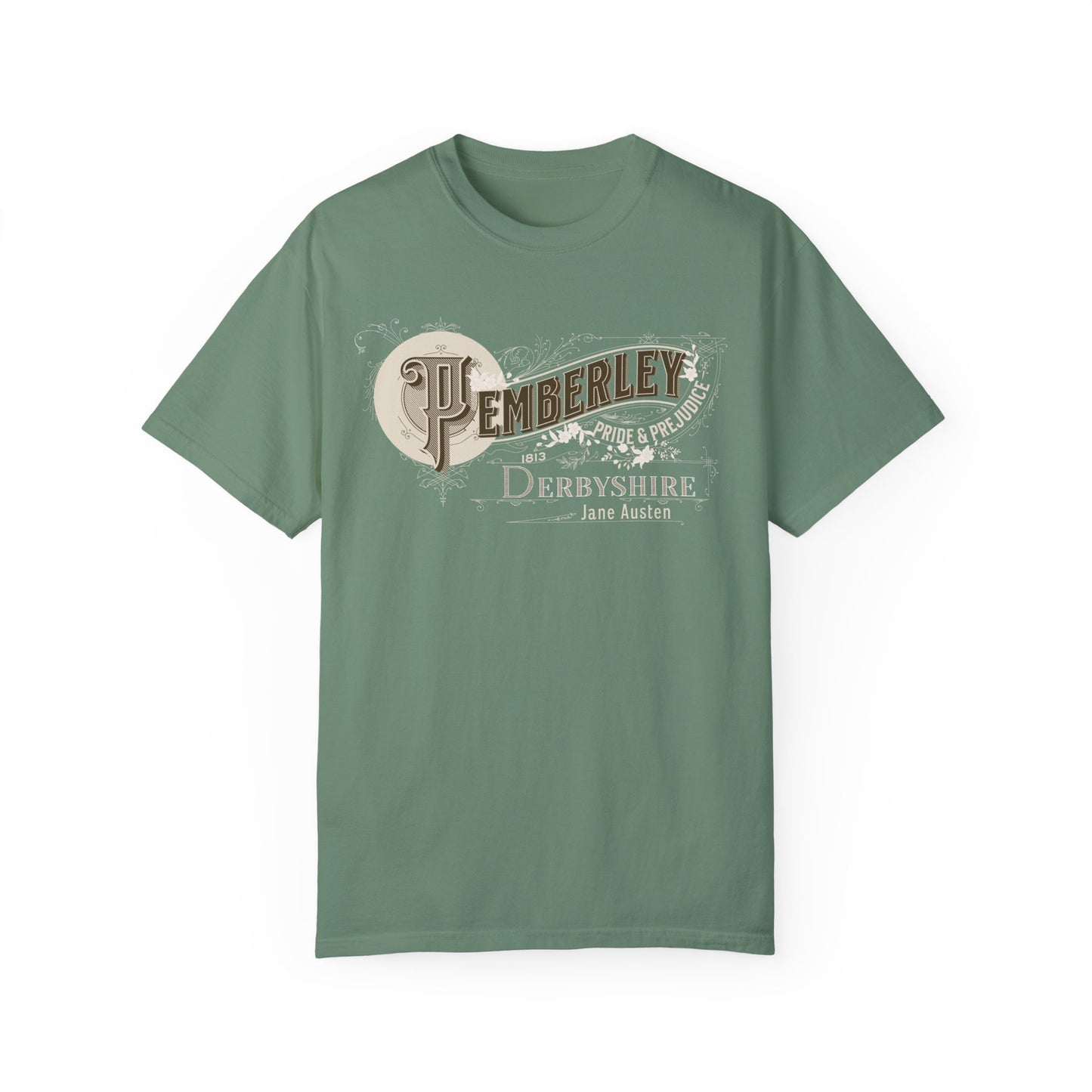 Pemberley TShirt Jane Austen Shirt Pride And Prejudice Gift For Jane Austen Fan Bookish Bookclub Gift Pemberly Derbyshire Fitzwilliam Darcy T-Shirt Printify Light Green S