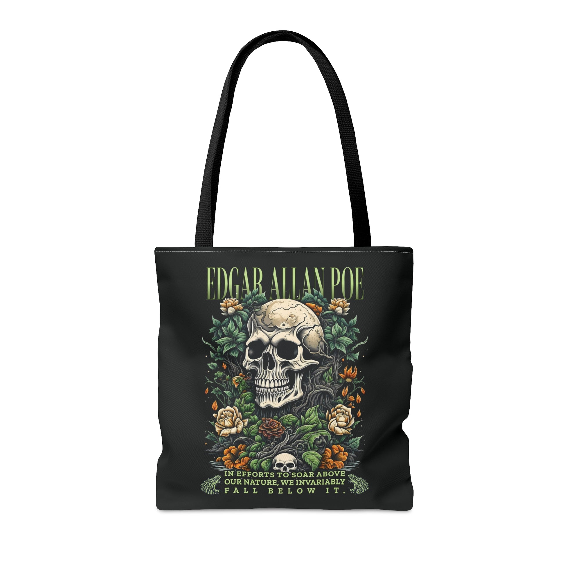 Edgar Allan Poe Tote Bag, Vintage Gothic, Grunge Shoulder Bag, Book, Library, Grocery, Travel Bag, Dark Academia, Bookish, Bookclub Gift, Bags Printify
