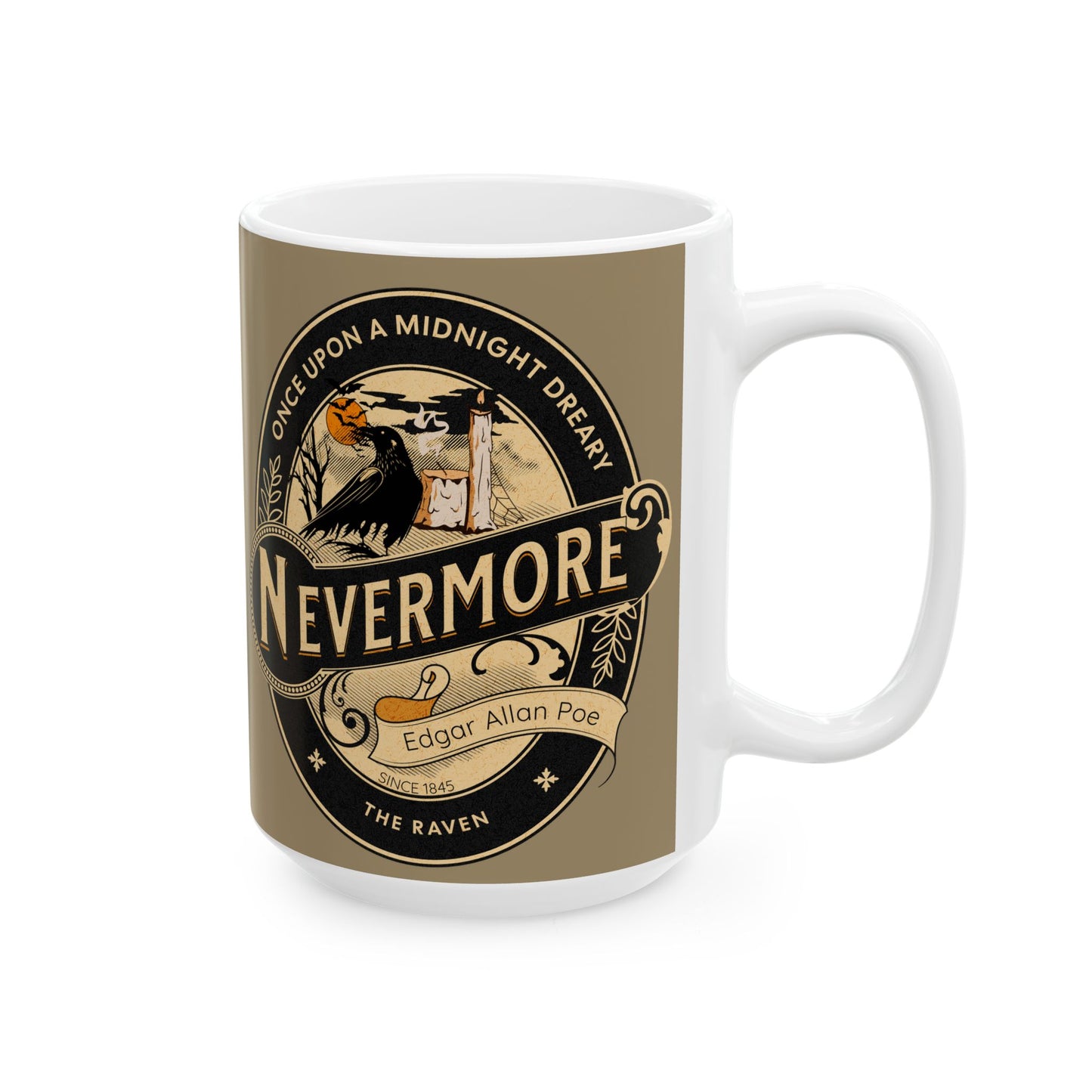Edgar Allan Poe Coffee Mug Nevermore The Raven Coffee Cup Gift For Book Lover Reader Gifts For Gothic Dark Academia Bookish Birthday Gift Mug Printify